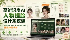 高辨识度AI人物捏脸设计系统课,从模型默认脸,到主动设计人物,摆脱AI同质脸-稀缺资源库