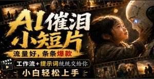 AI催泪小短片,流量好,条条爆款,工作流+提示词统统交给你,小白轻松上手-稀缺资源库