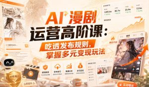 AI漫剧运营高阶课:吃透发布规则,掌握多元变现玩法-稀缺资源库