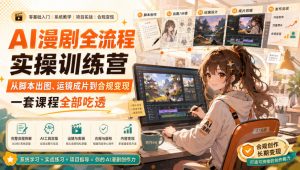 AI漫剧全流程实操训练营,从脚本出图、运镜成片到合规变现,一套课程全部吃透-稀缺资源库
