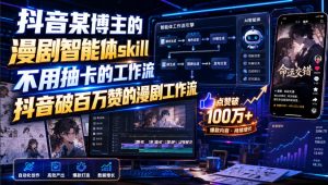 抖音某博主的漫剧智能体skill，不用抽卡的工作流，抖音破百万赞的漫剧工作流-稀缺资源库