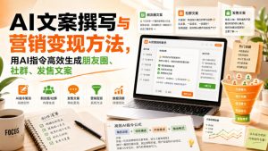 AI文案撰写与营销变现方法,用AI指令高效生成朋友圈、社群、发售文案-稀缺资源库