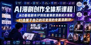 AI漫剧创作全体系课程|从0基础剧本IP到批量爆款漫剧成片落地,打造属于自己的可变现的专属漫剧IP-稀缺资源库
