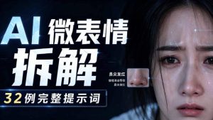 AI微表情拆解提示词合集，精准调控AI角色表情，可直接复用，0基础也能调出影视级表情变化-稀缺资源库
