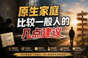 付费文章：给原生家庭比较一般人的几点建议-稀缺资源库