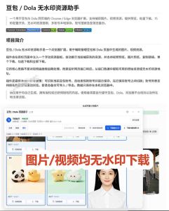 最新豆包无水印下载终于来了!支持豆包图片+视频,15秒视频配置本地账户管理及批量下载,浏览器插件(更新08月)-稀缺资源库