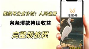 视频号新玩法之AI动漫画风励志视频,不用会画画、不用拍摄,持续化收益,详细拆解-稀缺资源库