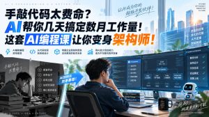 手敲代码太费命?AI帮你几天搞定数月工作量!这套AI编程课让你变身架构师!【原创双语字幕】-稀缺资源库