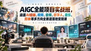 AIGC全能项目实战班-无水印,涵盖AI绘画、视频、音频、数字人、音乐、剪映等多方向全赛道落地变现课(更新)-稀缺资源库