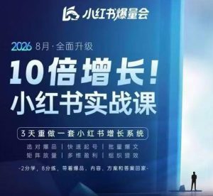 戴小胖·8月28-30号线下课视频20小时，小红书爆量会实战课，6大系统全新升级，3天重做一套小红书增长系统-稀缺资源库