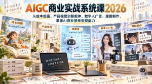 AIGC商业实战系统课2026,从绘本绘画、产品视觉到智能体、数字人广告、漫剧制作,掌握AI商业接单变现能力-稀缺资源库