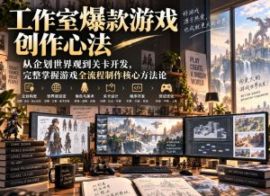 工作室爆款游戏创作心法|从企划世界观到关卡开发,完整掌握游戏全流程制作核心方法论-稀缺资源库