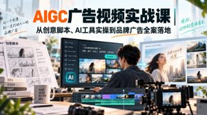 AIGC广告视频实战课｜从创意脚本、AI工具实操到品牌广告全案落地-稀缺资源库