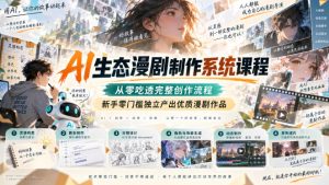 AI生态漫剧制作系统课程,从零吃透完整创作流程,新手零门槛独立产出优质漫剧作品-稀缺资源库