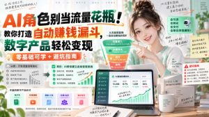 AI角色别当流量花瓶!教你打造自动賺钱漏斗,数字产品轻松变现(零基础可学+避坑指南)【原创双语字幕】-稀缺资源库