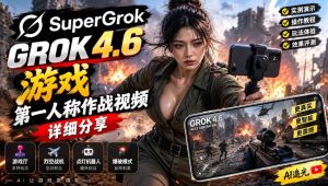 Grok 4.6也能做游戏?第一人称作战视频实测|玩法详细讲解-稀缺资源库