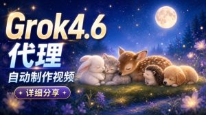 Grok 4.6代理自动制作视频!从提示词到成片全流程详细分享|AI Agent实操分享-稀缺资源库