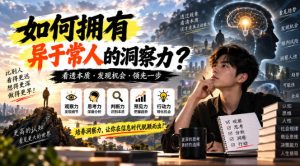 某公众号付费文章:如何拥有异于常人的洞察力?-稀缺资源库