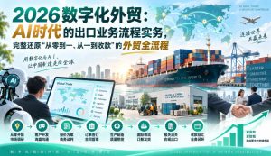 2026数字化外贸：AI时代的出口业务流程实务，完整还原”从零到一、从一到收款”的外贸全流程-稀缺资源库