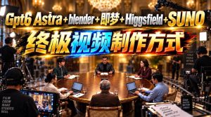 GPT-6 Astra+Blender+即梦+Higgsfield+Suno=终极视频制作方式！-稀缺资源库