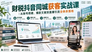 财税抖音同城获客实战课｜从账号搭建、爆款文案到直播引流全体系落地-稀缺资源库