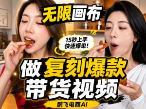 无限画布复刻二创带货视频搭建教学,实操教学,一键复刻爆款带货视频-稀缺资源库