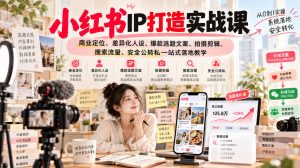 小红书ip打造实战课,商业定位、差异化人设、爆款选题文案、拍摄剪辑、搜索流量、安全公转私一站式落地教学-稀缺资源库