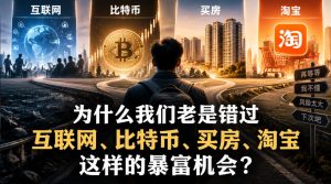 某社群付费文章:为什么我们老是错过互联网、比特币、买房、淘宝这样的暴富机会?-稀缺资源库