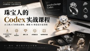 珠宝人的Codex实战课程｜JewelryDesign Codex安装入门、AI珠宝设计、爆款二创、多视图生成、电商精修海报全链路教学-稀缺资源库