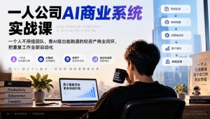 一人公司AI商业系统实战课，一个人不用组团队，靠AI搭出能跑通的轻资产商业闭环，把重复工作全部自动化-稀缺资源库