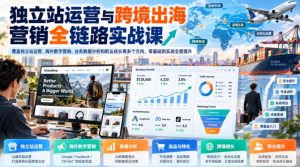 独立站运营与跨境出海营销全链路实战课，覆盖独立站运营、海外数字营销、业务数据分析和职业成长等多个方向，零基础到实战全面提升-稀缺资源库