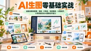 AI生图零基础实战，涵盖自媒体配图、海报、IP角色、信息图表、UI落地页，从零搭建你的AI图像创作能力-稀缺资源库