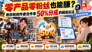 【无水印】零产品零粉丝也能賺？教你和创作者合作拿50%分成的躺赢玩法【原创双语字幕】-稀缺资源库