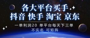 抖音买手项目,一单利润20左右,单号每天下三单,可矩阵,稳定适合长期副业【揭秘】-稀缺资源库