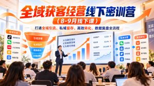 全域获客经营线下密训营（8-9月线下课），打通全域引流、私域留存、高效转化、数据复盘全流程-稀缺资源库