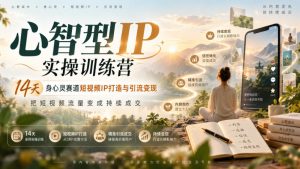 心智型IP实操训练营|14天身心灵赛道短视频IP打造与引流变现,把短视频流量变成持续成交-稀缺资源库