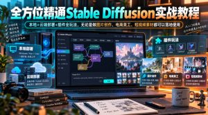 全方位精通Stable Diffusion实战教程|本地+云端部署+插件全玩法,无论是做图片创作、电商美工、短视频素材都可以落地使用-稀缺资源库