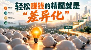 某公众号付费文章：轻松賺钱的精髓就是“差异化”-稀缺资源库
