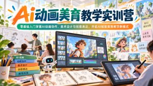 Ai动画美育教学实训营，零基础入门掌握AI动画创作、美术设计与创意表达，开启AI赋能美育教学新模式-稀缺资源库
