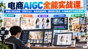 电商AIGC全能实战课：掌握AI商品套图、详情页设计、智能抠图换装、爆款图片复刻、AI视频创作与探店营销-稀缺资源库