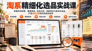 货架电商精细化选品实战课：掌握利润测算、赛道筛选、竞品分析、测款验证与差异化选品，打造淘宝天猫高利润选品体系-稀缺资源库