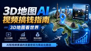 3D地图AI视频搞钱指南,3D地图看世界,AI短视频赛道的流量密码与商业化路径【文档】-稀缺资源库