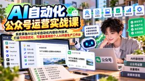 AI自动化公众号运营实战课，系统掌握AI公众号自动化内容创作技术，打造可持续优化、可重复使用的个人AI内容生产工作台-稀缺资源库