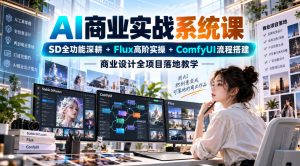 AI商业实战系统课|SD全功能深耕+Flux高阶实操+Comfyui流程搭建,商业设计全项目落地教学-稀缺资源库