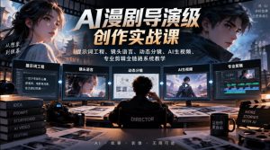 AI漫剧导演级创作实战课|提示词工程、镜头语言、动态分镜、AI生视频、专业剪辑全链路系统教学-稀缺资源库
